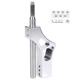 Fuworance M10x1.5 Car Shift Knob Extender Extension Lever Gear Shifter Adjustable Rod with 4 Adapters Aluminium Silver