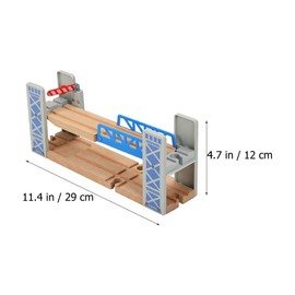 Happyyami Wooden Train Bridges Train Lifting Bridge 2 Level Crossing Track Bridge for Railroad Tracks Train Bridge Set Accessory