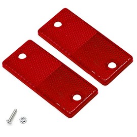ETUKER Pack of 2 reflectors, rectangular rear reflectors, rear light diffusers reflectors, reflectors for gate posts for caravans, trucks, trailers, boats, motorcycle fences, gate posts