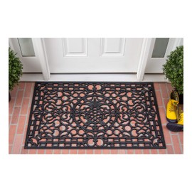 Calloway Mills Pineapple Heritage 100% Rubber Doormat, 30" x 48", Black