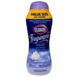 Clorox Fraganzia Laundry Scent Booster Crystals in Dreamy Jasmine Scent - Scented In-Wash Freshener Beads for Fresh, Clean, Great Smelling Clothes and Linens, 70 Oz