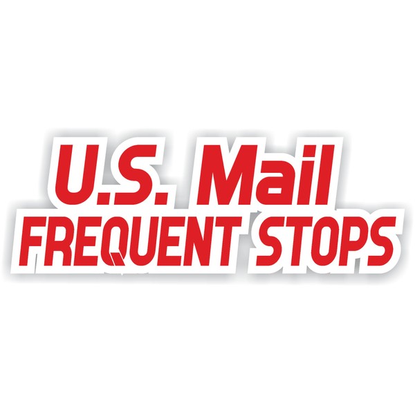 U.S. Mail Frequent Stops Red White Full Color Decal Sticker