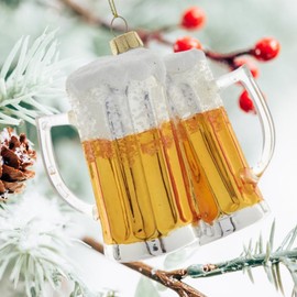 Beer Mugs Christmas Ornament, Holiday Ale Brewery Décor, Brew Glass Hanging Tree Decorations by Christmas Market Ornaments - Cheers