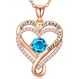 Gift for Wife Birthday Anniversary Women Necklaces for Girlfriend Birthday Infinity Heart Love Jewelry Gift for Her Mom Daughter Valentines Mother's Day Christmas March