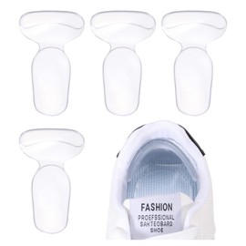 PATIKIL T-Shape Heel Pads, 2 Pairs Heel Grips Liner Cushion Pads Inserts High Heel Comfort Pads Anti Slip Back of Heel Cushion for Shoes Women Men Too Big, Transparent