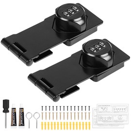 SUPAWAY 2 Stück Überfalle Zahlenschloss 4,5in Schrankschloss Mechanisches Passwortschloss Sicherheitsüberfalle 3 Stelliges Zahlenschloss mit Nagelfreier Klebstoff für Kästen,Scheunentür,Möbel, Schwarz