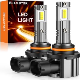 BEAMOTOR 9006/HB4 Light Bulbs, 600% Ulter-Bright 6000K Cool White, 1:1 Halogen Size Quick Installation, Plug-N-Play, Pack of 2