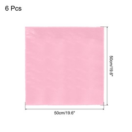 sourcing map 6pcs Cloth Napkins Pink Satin Table Napkins Polyester Square Bright Table Napkin Fabric Table Napkin for Event Wedding Party Table Decoration,20x20 Inch