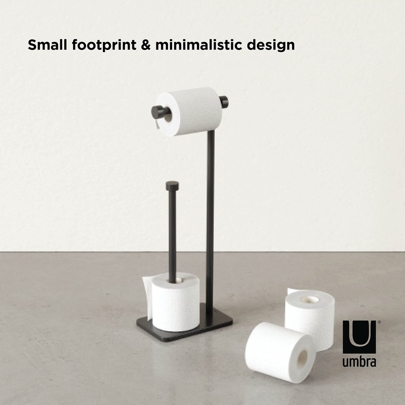 Umbra Cappa Toilet Paper Holder & Reserve, Black