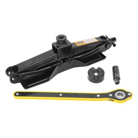 Biugaaufai Black Scissor Jack for Car - 2 Ton Robust Steel Scissor Lift with Saving Effort Ratchet Handle, 2 Ton Load Capacity, Universal Car Emergency & Jack Tool Kit for Auto and Trucks