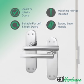 EAI Chrome Door Handles | 1 Pair of Polished Chrome Internal Latch T-Bar Handles on Backplate | Oliena Range