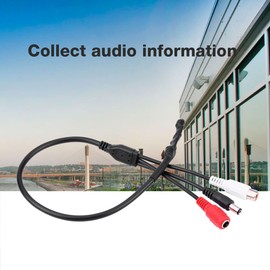 Goshyda Audio Recorder, Microphone, Highly Sensitive, Low-Noise Audio Microphone for CCTV Surveillance Camera, DVR Sound with a Range of 10 to 50 Square Metres