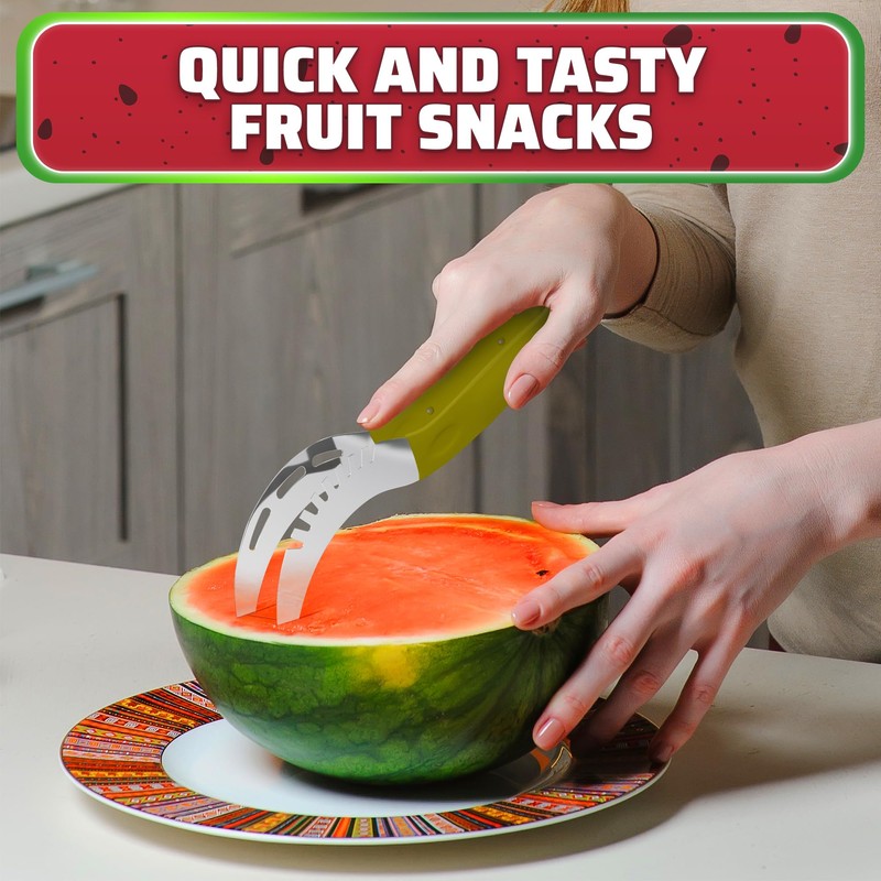 Stainless Steel Watermelon Slicer Cutter Tool – Easy Grip Durable