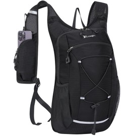 BiYiYun 15L Small Hiking Backpack Lightweight Hydration Backpack for Men Women, Warterproof Hiking Daypack for Travel Camping Cycling Running Outdoor (Black)