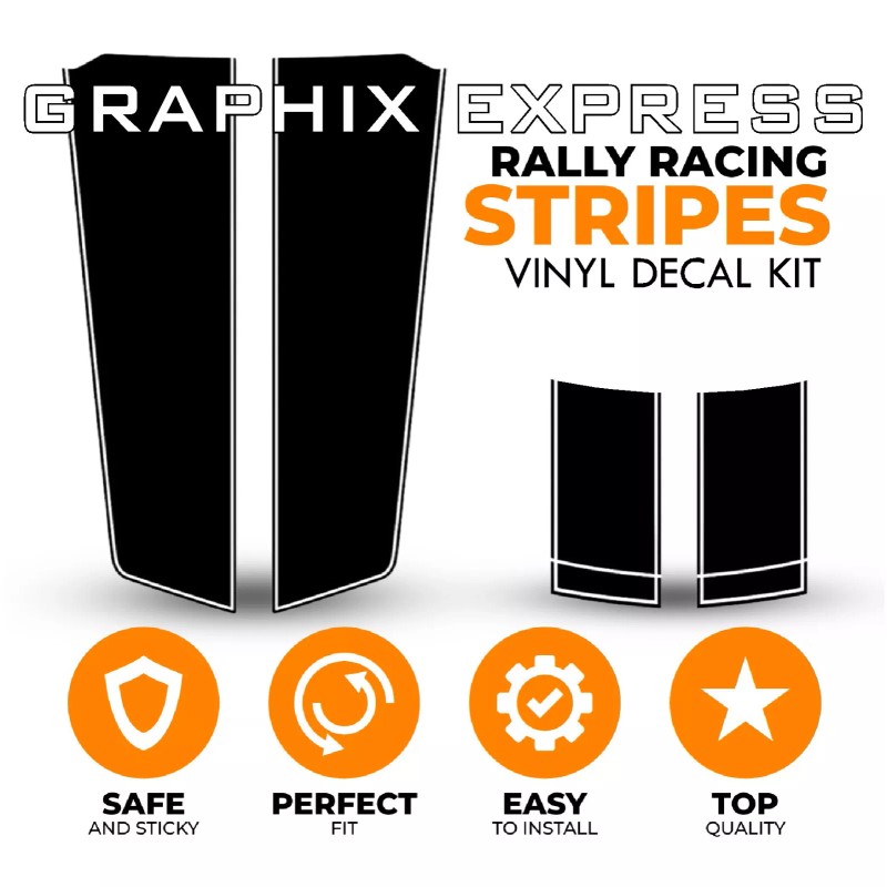 Avery GLOSS BLACK - Camaro RACING STRIPES Rally Decal 2010-2015