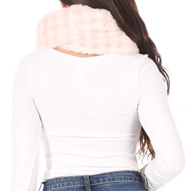 Sakkas CXGJ1533 - Abir Soft Furry Reversible Short Twist Wrap Around Infinity Scarf - 1533-3-LtPink - OS
