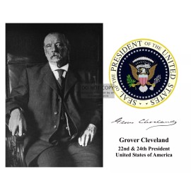 PRESIDENT GROVER CLEVELAND PRESIDENTIAL SEAL AUTOGRAPHED 8X10 PHOTOGRAPH