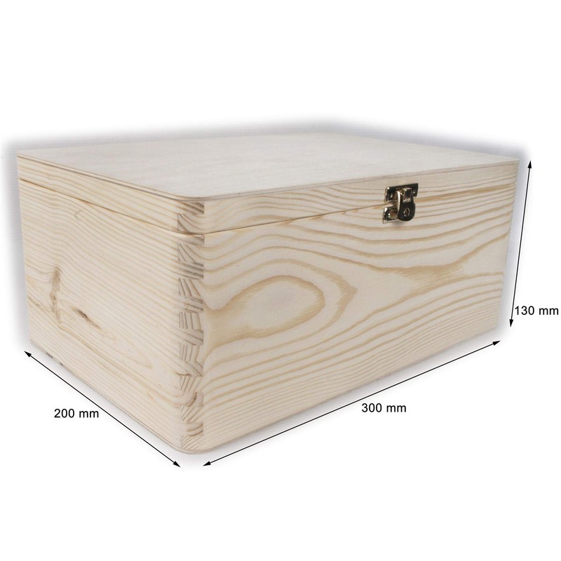 Wooden Storage Box with Lid and Gold Clasp | 30
