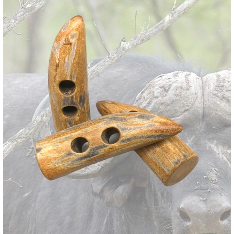 BOTIBOTON - 2 Toggle Buttons Made of Real Natural Horn