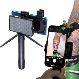 Tattoo Equipment and Supplies, Photographic Equipment, 120 LED Selfie Light with CPL Polarized Light Filters for Phone,TikTok Remove Glare LED Tattoo Light with Clips for Taking Tattoo Photos
