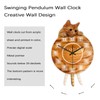 Timethink Cat Clock with Moving Tail, Orange, Analog, Unisex, 12"