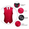 HISDERN Men's Vest Tie Set Paisley Floral Jacquard Formal Silk