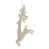 Kurt Adler W20259 Champagne/Gold Diamond Reindeer Ornament Pair