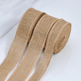 Jute Ribbon Hessian Ribbon Natural Hessian Jute Ribbon Rolls Vintage Gift Ribbon for DIY Crafts, Wedding Decoration（ 10m * 4cm）