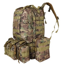 BOMTURN Tactical Backpack Military Men Army Rucksack 60L Large Assault Pack Detachable Molle Bag Outdoor Camping Travel