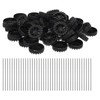 MECCANIXITY 50pcs Toy Car Wheels, 30mmx8mm Plastic Roll and 2mmx100mm