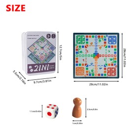 Andux 3-in-1 Flying Chess Game Set Jigsaw Chessboard Interactive Game in a Storage Tin THYX-01 (Flying Chess+Snake Chess+Jigsaw Chessboard)