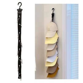 Hat Hanger, Storage, Transparent Hook, Non-marking Clip, Lightweight 2.6 oz (75 g), Space Saving 80% , Clothes Storage, Closet, Door, Wall, Multi-Purpose