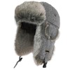 HEYANN Winter Trapper Hat with Ear Flaps Grey Trooper Ushanka