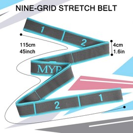 TYXHXTF Yoga Stretching Strap, Fitnessbänder Band Yoga Stretch Gurt mit 9 Schlaufen, Hochelastischer Gymnastikband, für Pilates, Tanz, Gymnastik