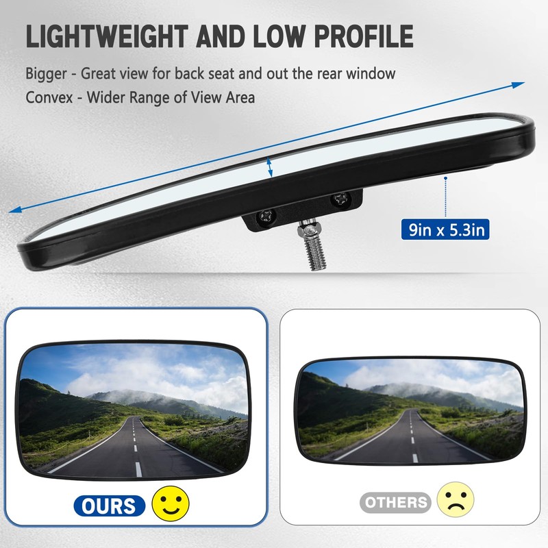 Ranger Rear View Mirror, UNIGT Center Convex Rearview Mirrors Compatible