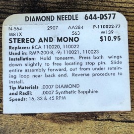For RCA Superb Needle Vintage New Old Stock Vinyl Record Player Diamond Needle
