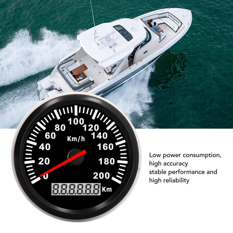 Trisar GPS Speedometer, 85mm/3.35in, IP67 Waterproof, Red Backlight for Yacht,