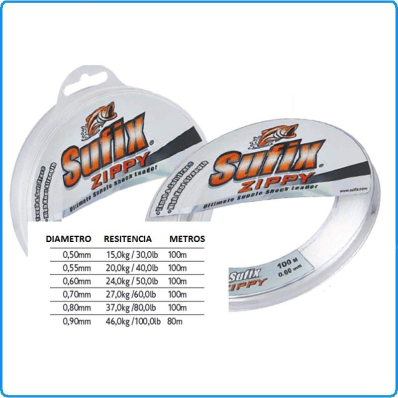 Sufix Zippy 100, Transparent, Size 0.5 mm