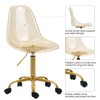 HOMEFUN Clear Rolling Chair, Armless Acrylic Desk Chair with Golden