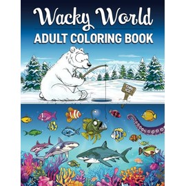 Wacky World Adult Coloring Book: Funny Creatures, Silly Animals, Miniature Rooms, Food and More (Wacky Adult Coloring Books)