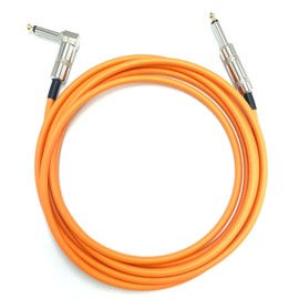 KMsound Canare GS-6 Shielded Cable, Orange, 3.3 - 16.4 ft (1 - 5 m), L-L/L-S/S-S Plug Variation Selection, Made in Japan (L-S Plug, 9.8 ft (3 m)