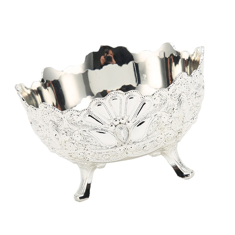 Serving Bowl European Style Retro Elegant Alloy Fruit Bowl for