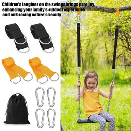 DONILIGA Tree Swing Strap Outdoor Hanging Kit (Set of 4) 6Ft,Outdoors Hammock Straps (2,000 lbs) with Safety Lock Carabiners Great for Tire Swing Kit and Hammock Hanging Kit