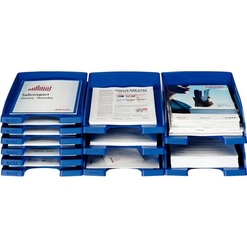 Leitz A4 Letter Tray, Slim, Blue, Plus Range, 52370035