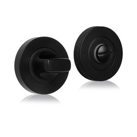 XFORT Matt Black Thumb Turn and Release Set, Bathroom Thumb Twist Lock, Ideal for Internal Wooden Bathroom and Toilet Doors.