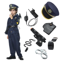 cuteDIY Police Costume Children's Police Officer Boys Police Costume 104 110 116 122 128
