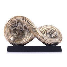5.5‘’ Infinity Knot Sculpture - Abstract Decorative Object, Modern Infinity Loop Symbol for Home Decor, Knick Knacks for Shelves, Living Room Table, TV Stand, Geometric Coffee Table Statues(Gold)