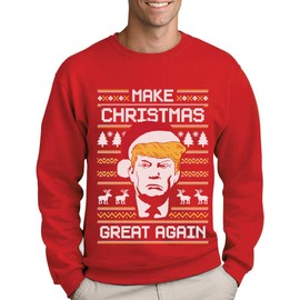 Green Turtle T-Shirts Make Christmas Great Again Trump Men's Ugly Christmas Sweater Sweatshirt - l