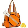 Pickleball Tote Bag Organizer with Adjustable Crossbody Strap, Paddle Cover