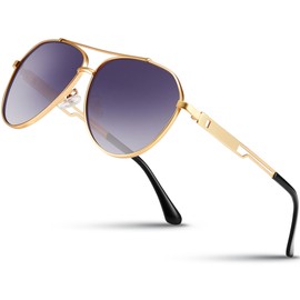 Wrimen Pilot Men's Polarized Sunglasses-Mens-Womens-Unisex-Light Metal Frame Shades-Classic Ultra-UV400 Protection for Driving,Fishing,and Outdoor Sports(Gradient gray)